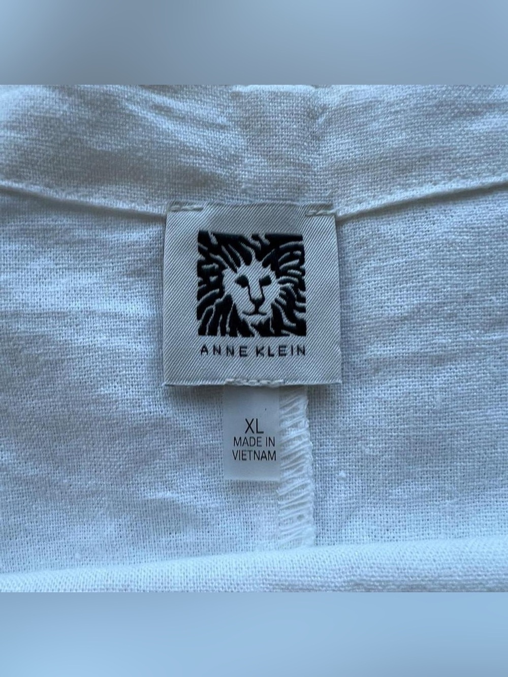 Anne Klein White Linen Short Sleeve Top - Picture 3 of 4